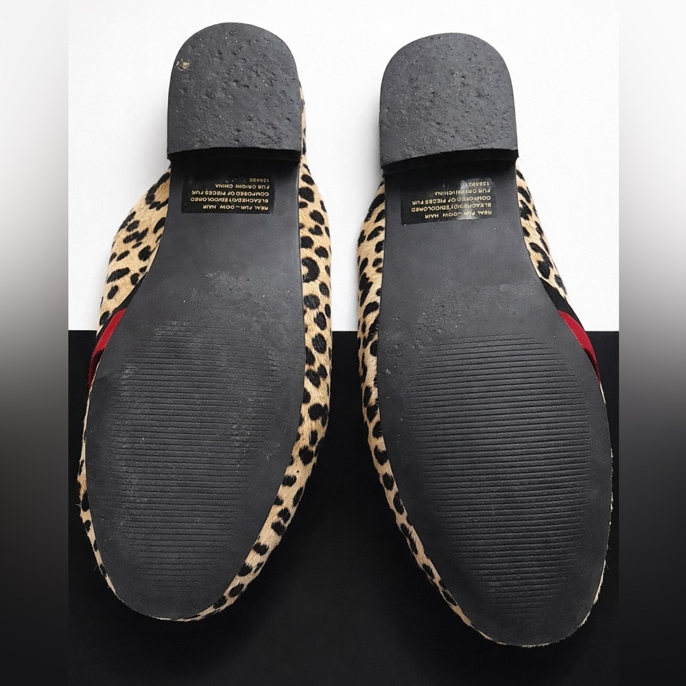 Steve Madden Leopard Print Loafers with Black & Red Straps - Picture 2 of 2